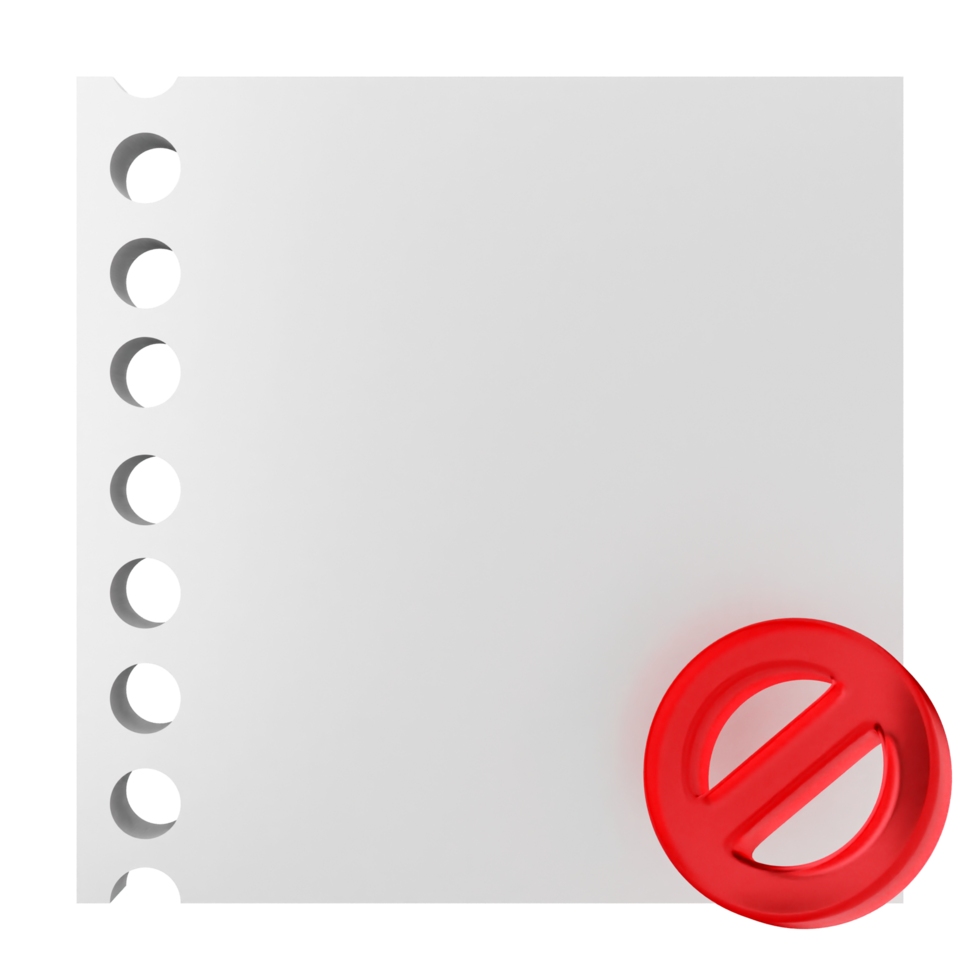 A sheet of paper with a red circle around it png