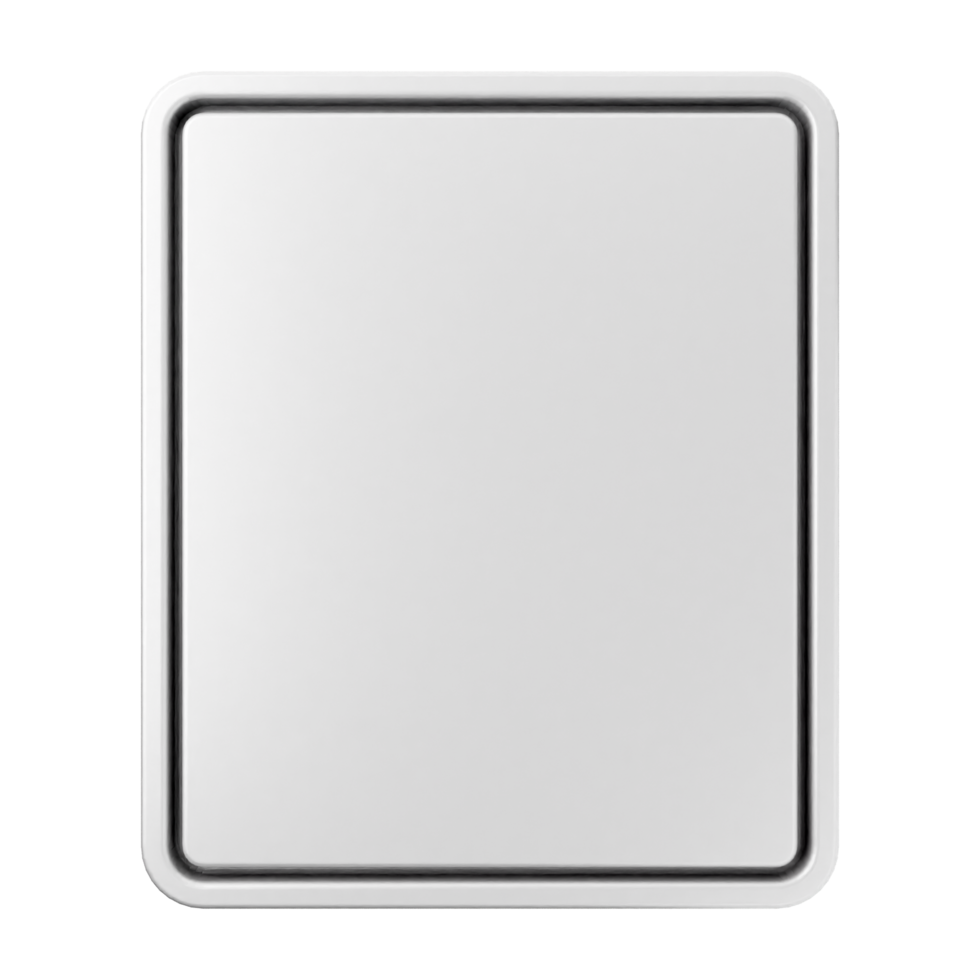 A square white button on a black background png