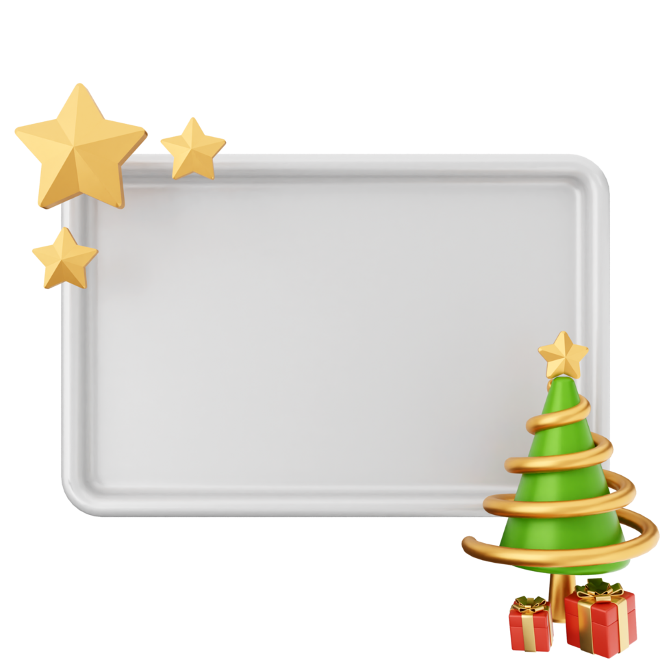 Christmas tree and presents on a white plate png
