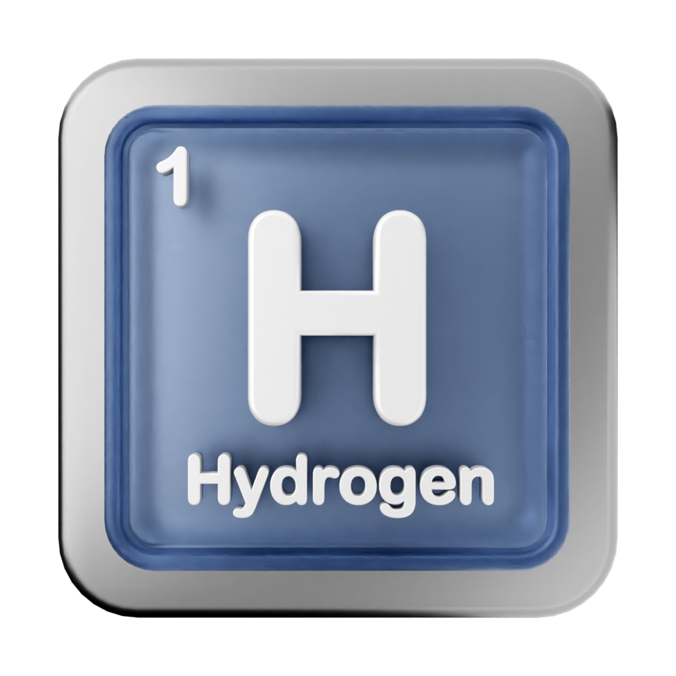 Hydrogen symbol on a blue button png