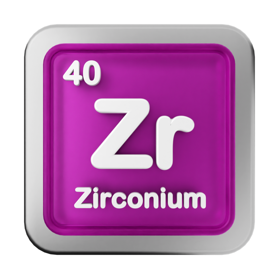 Zirconium periodic table element symbol png