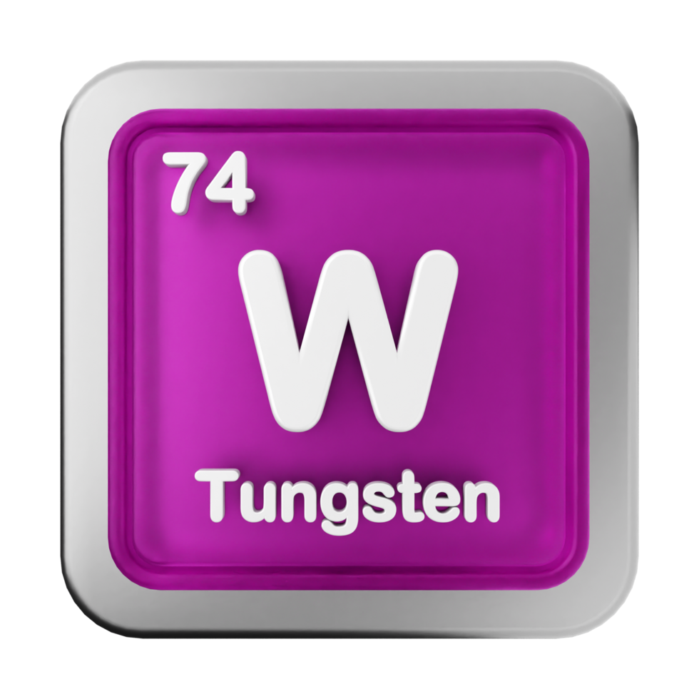 The periodic symbol for tungsten is shown png