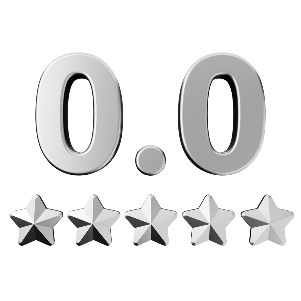 A five star rating icon with the number 0 png