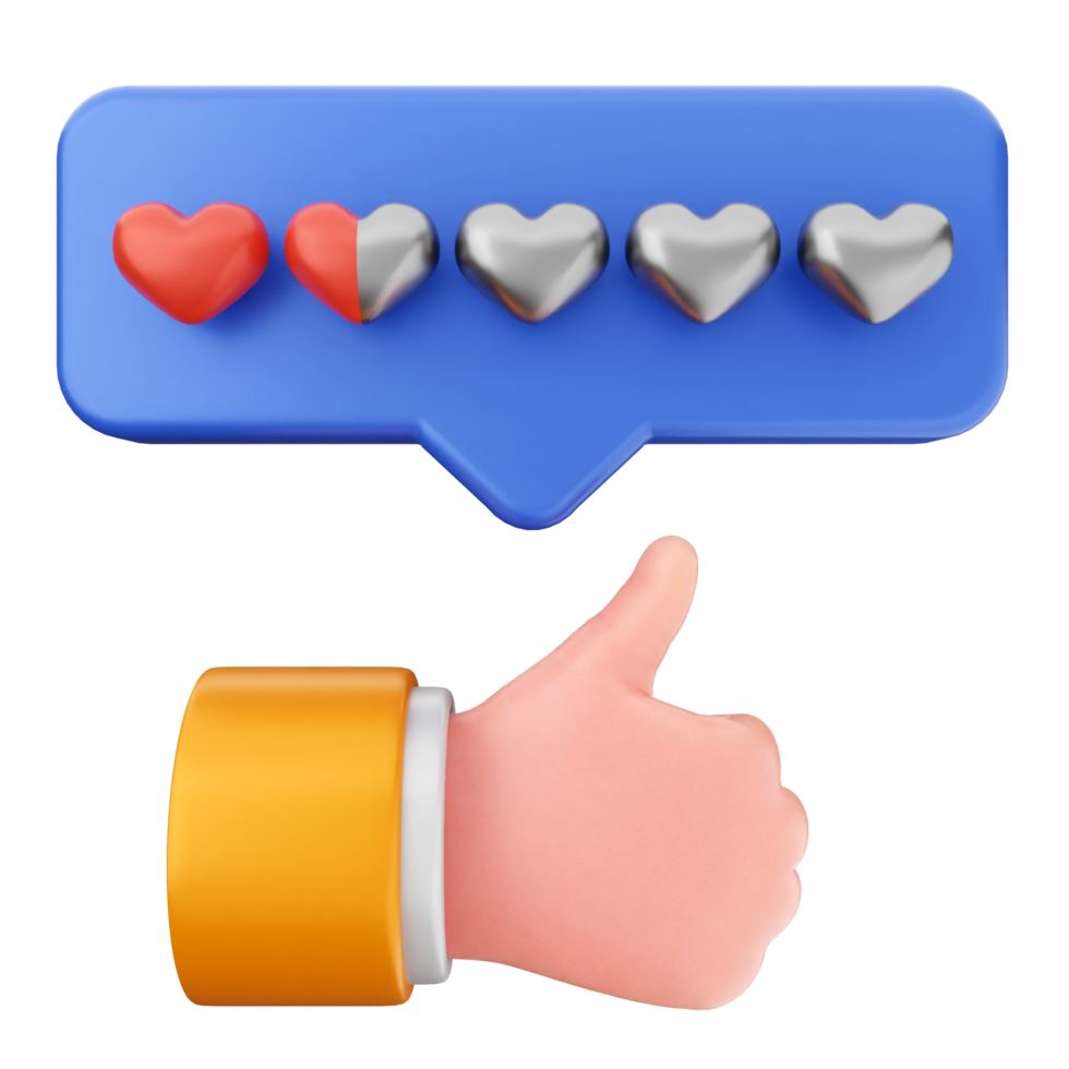 A hand with thumbs up and a heart icon png