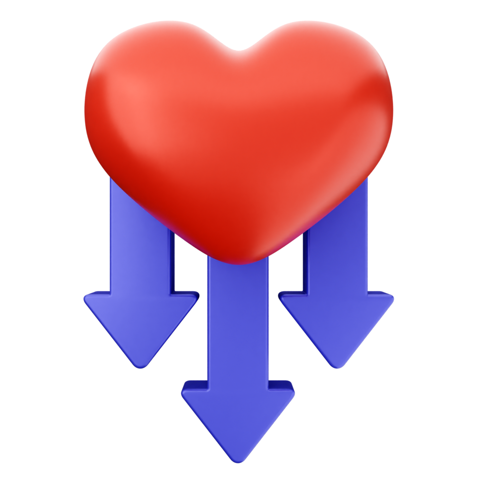 A heart with arrows and a blue arrow png