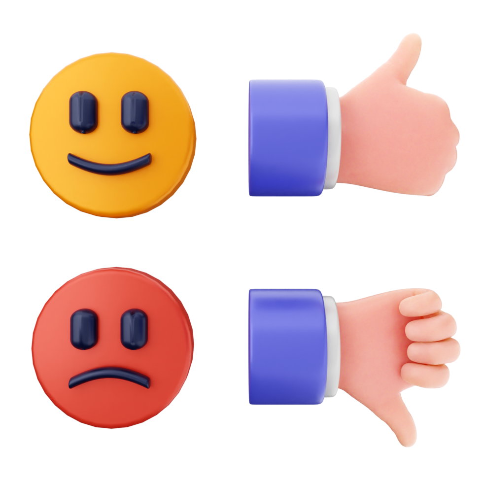 Three different emoticions of different emotions png