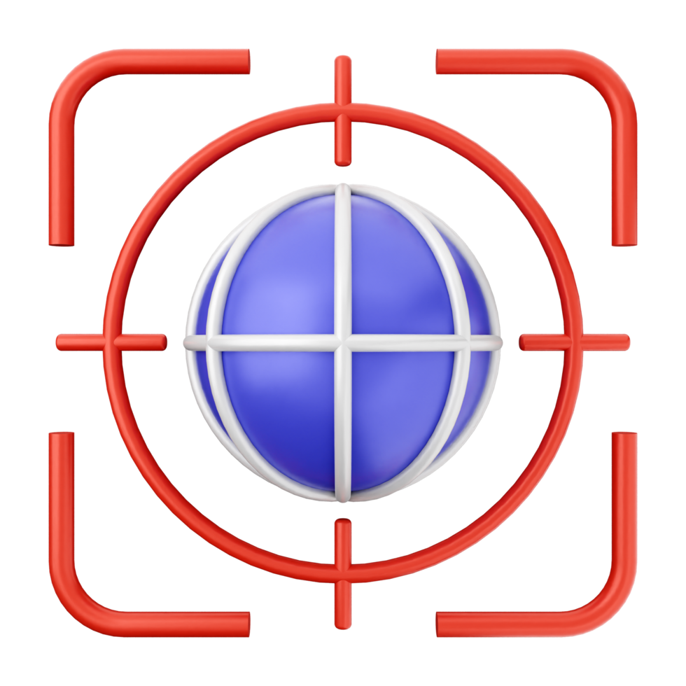 A globe with a red and blue cross on it png