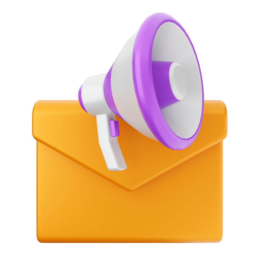 An orange envelope with a megaphone on it png