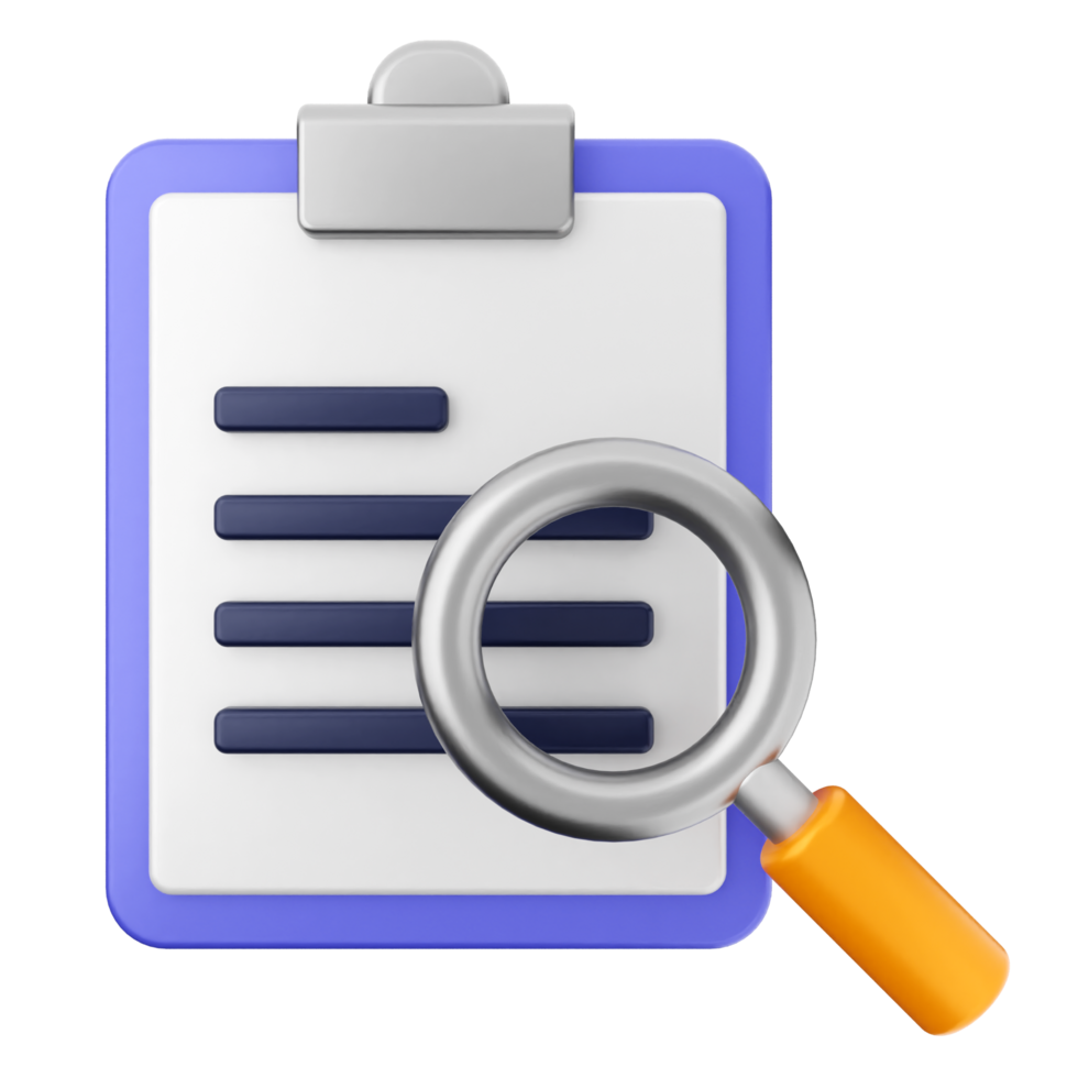Clipboard icon with magnifying glass png