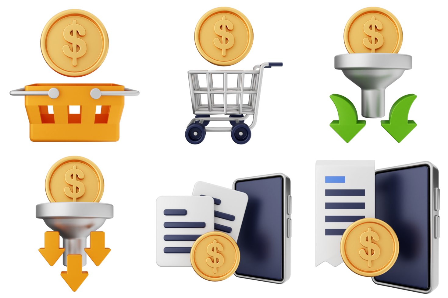 A set of icons depicting various items png