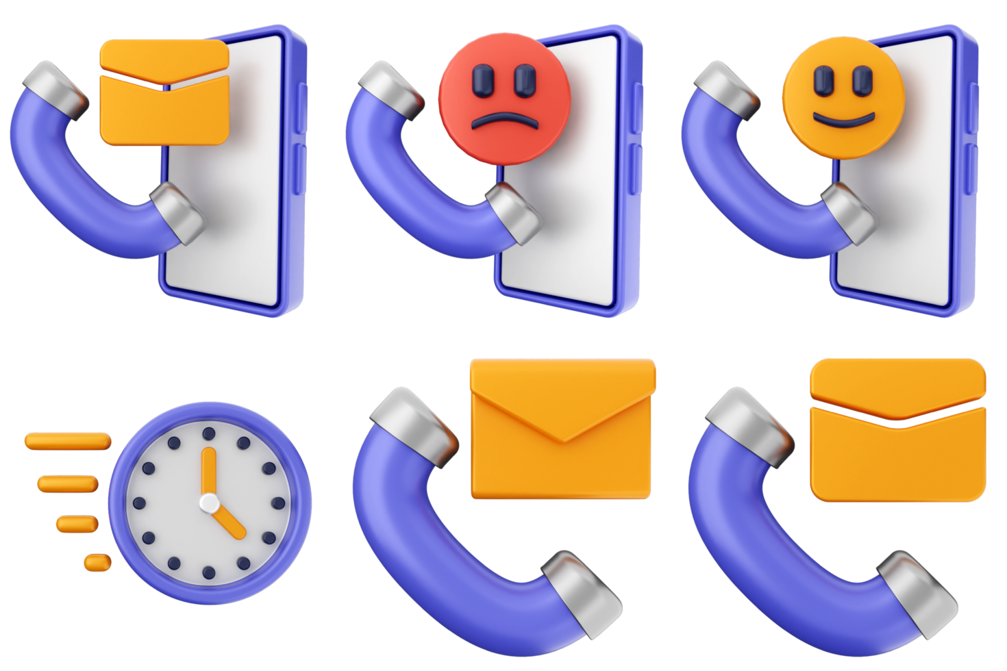 A set of phone icons with smiley faces and other objects png