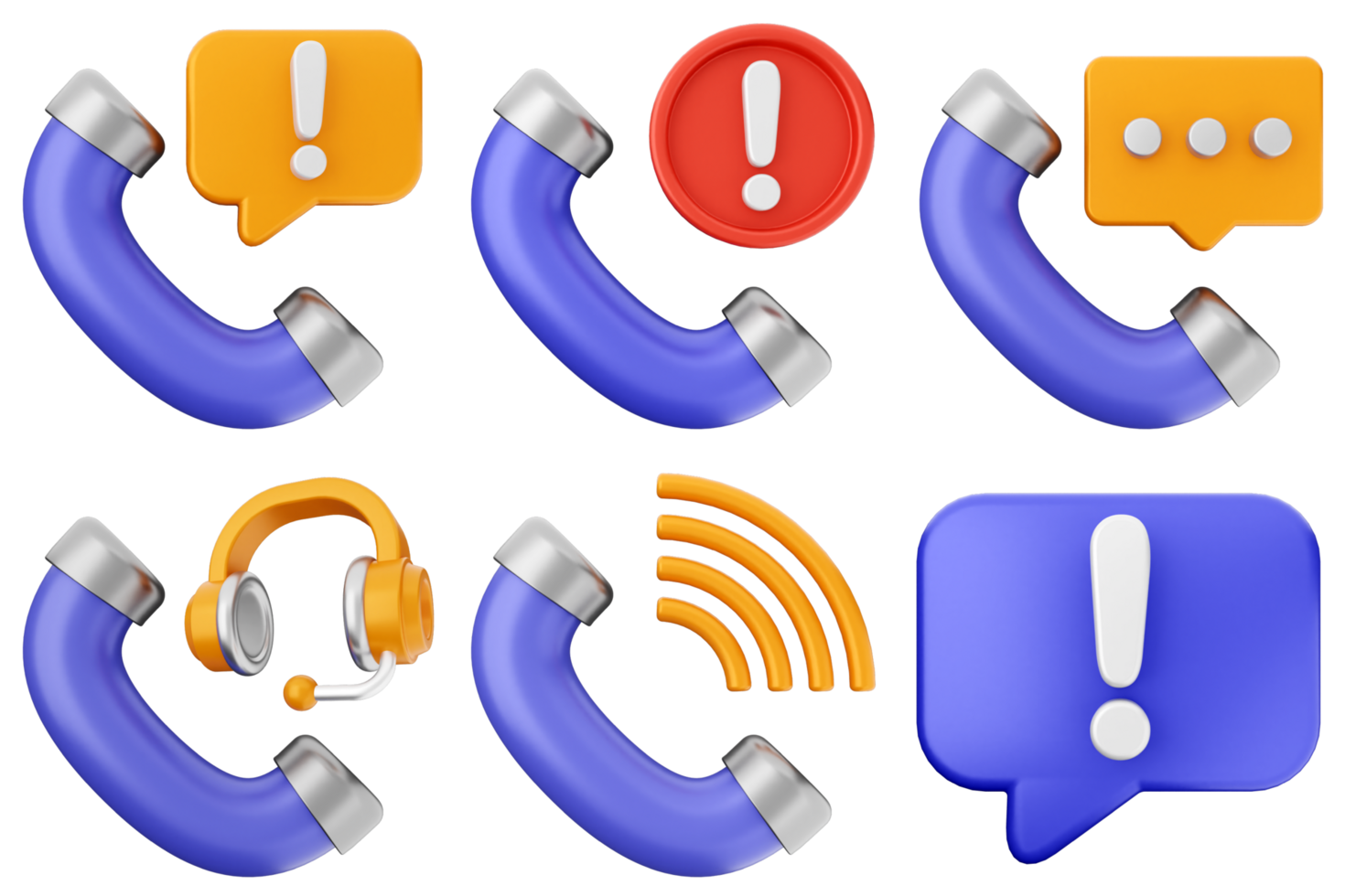 A set of phone icons with different types of communication png