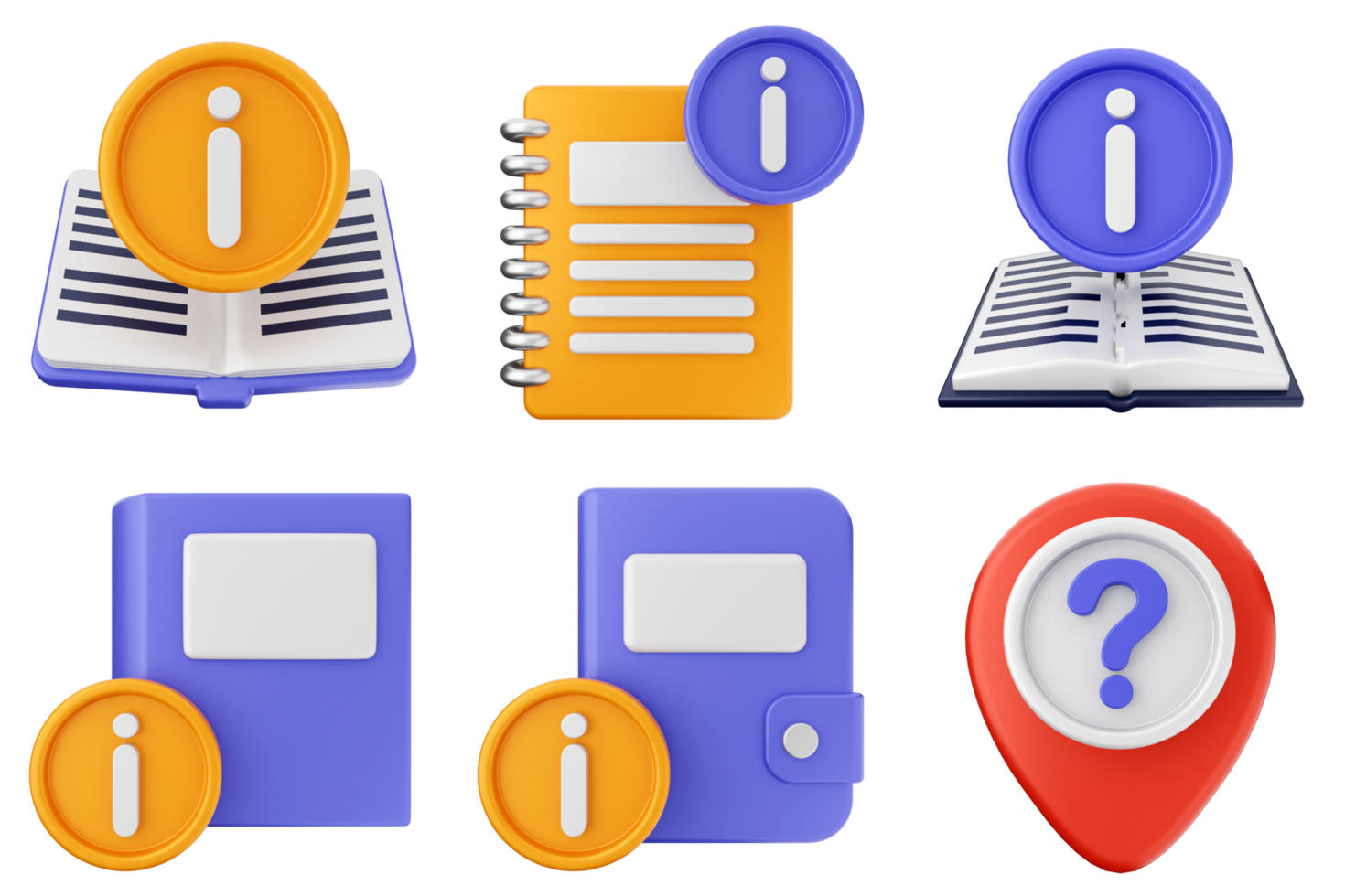 A set of icons that include a book, a map, and a compass png