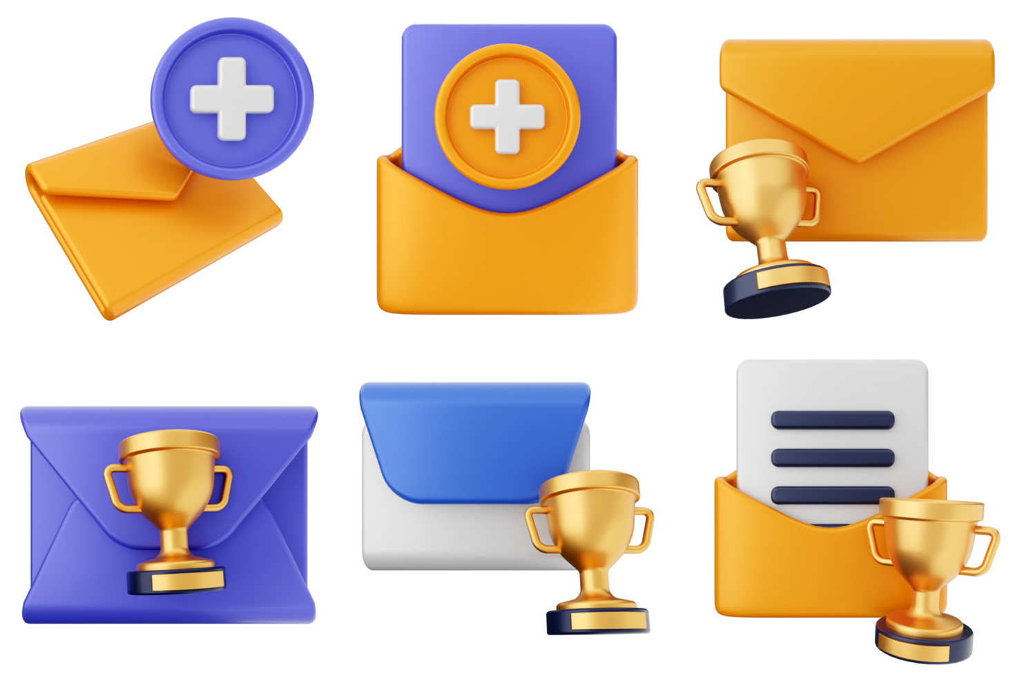 A set of icons for different types of mail and other items png