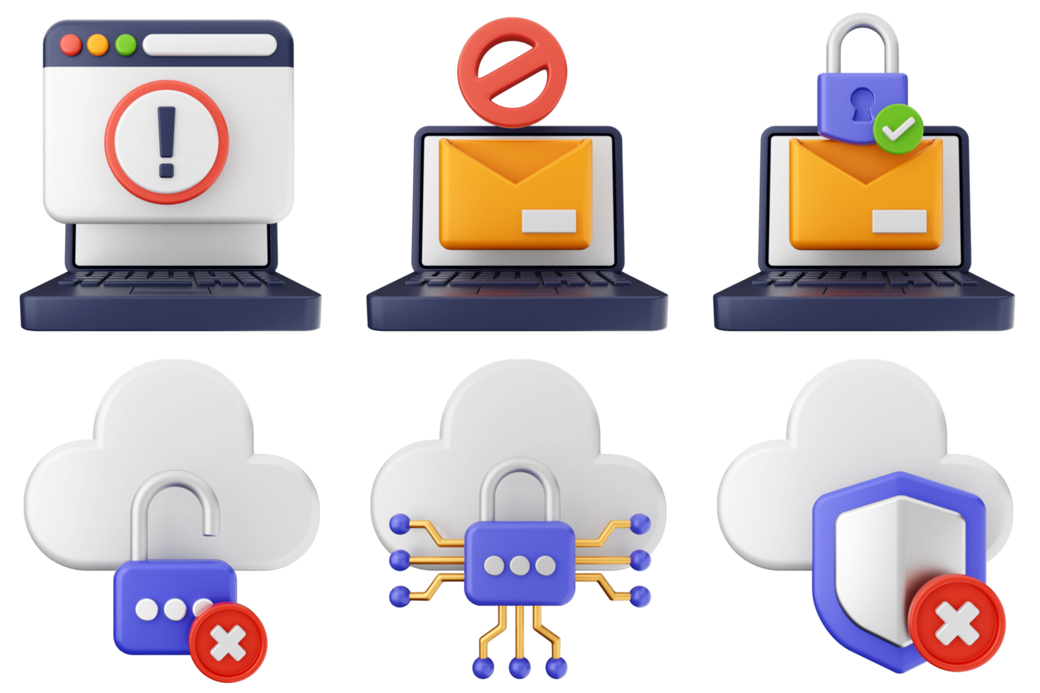 Various icons of security and computer security png