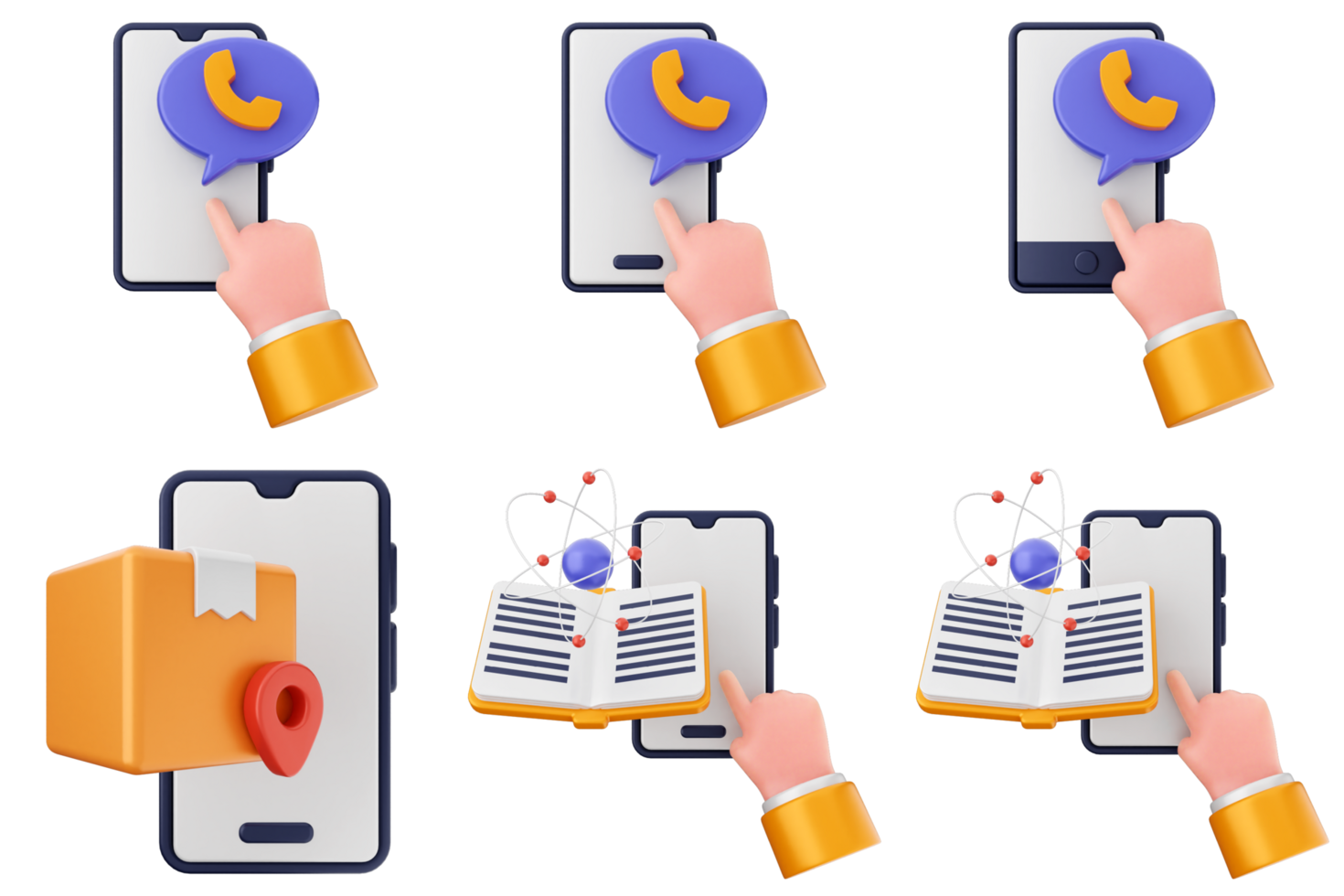 A set of icons showing different types of phones png
