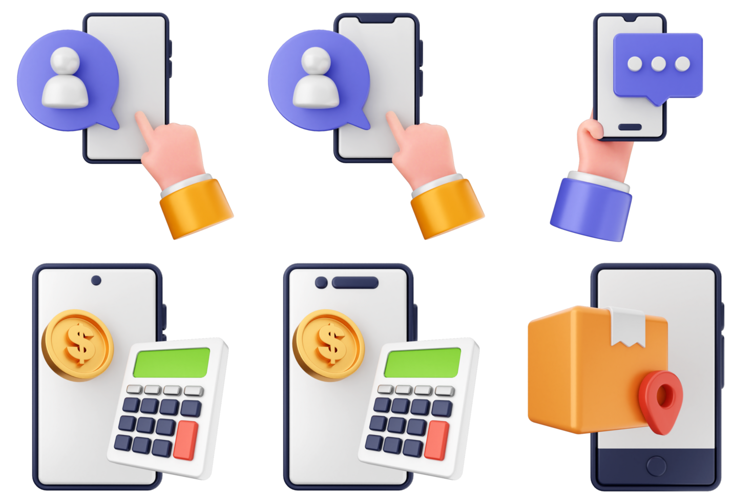 Mobile payment icon set png
