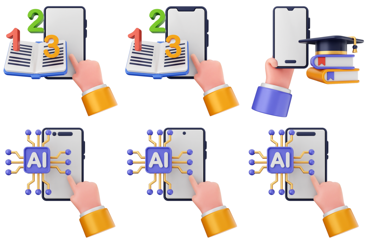 A set of four images showing different types of ai png