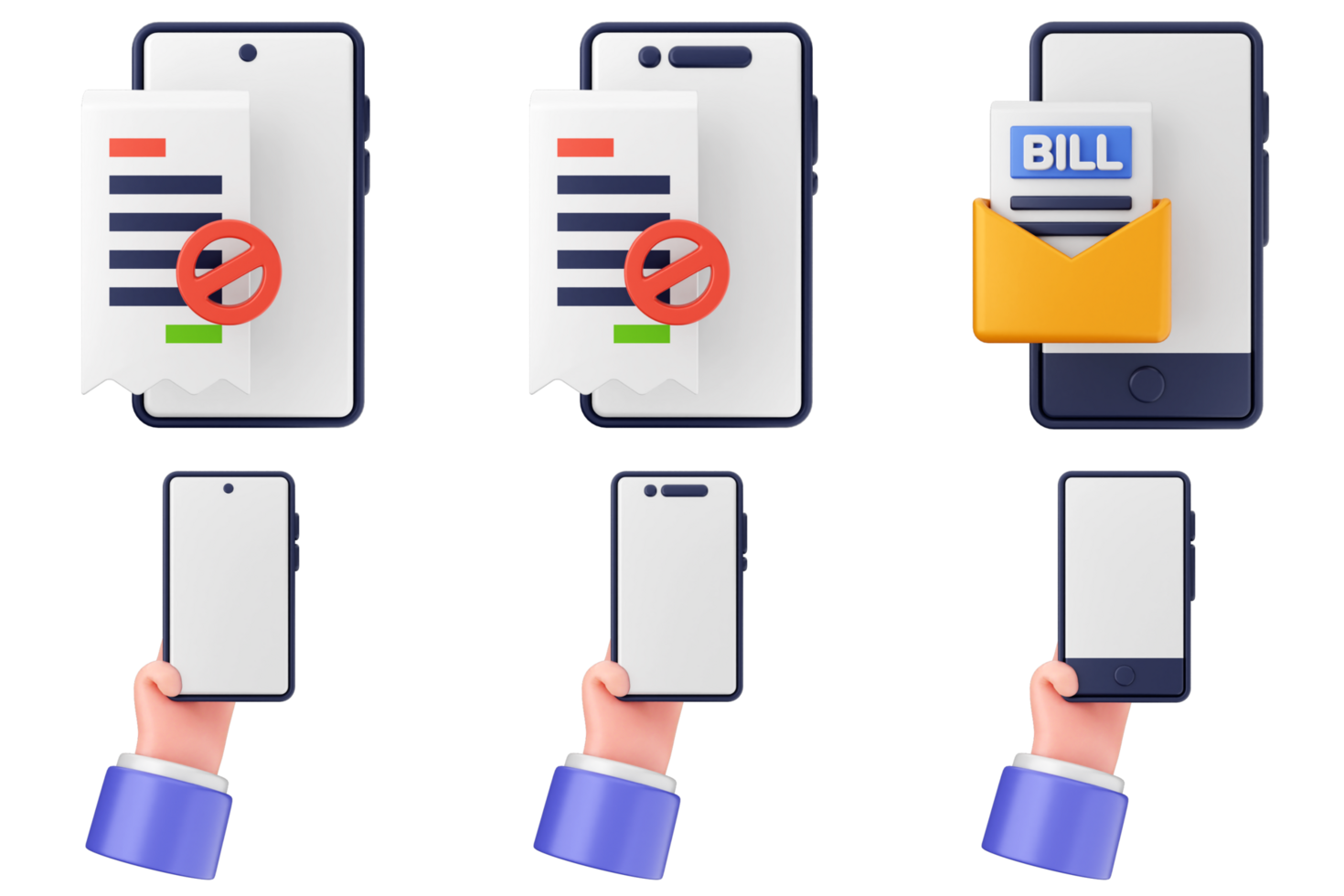 Bill payment icon set png