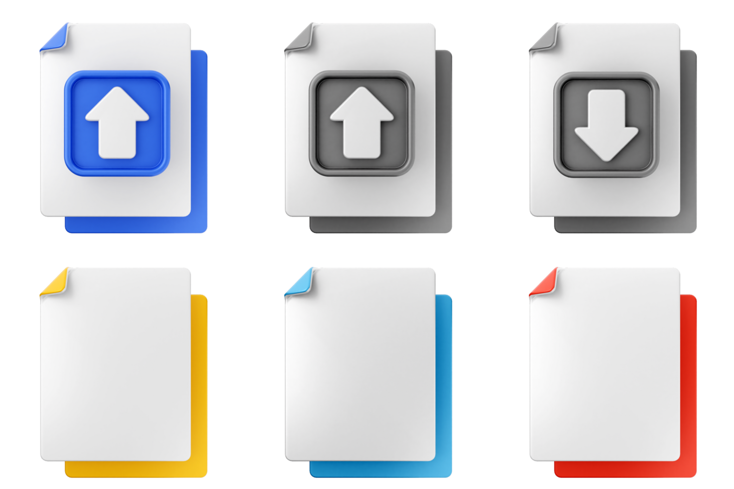 A set of four different file folders with arrows png