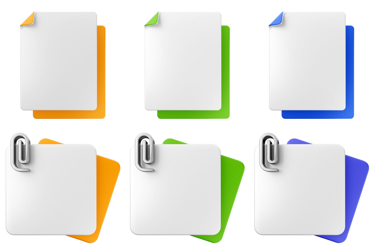 A set of paper files with clip on the top png