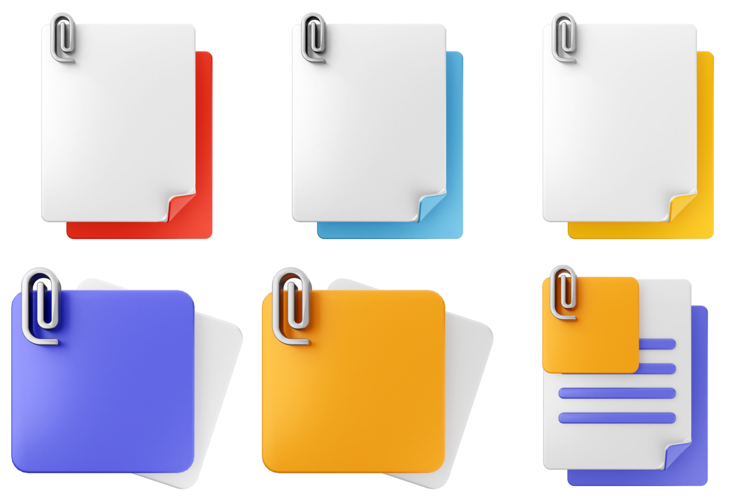 A set of paper clips and paper clips png