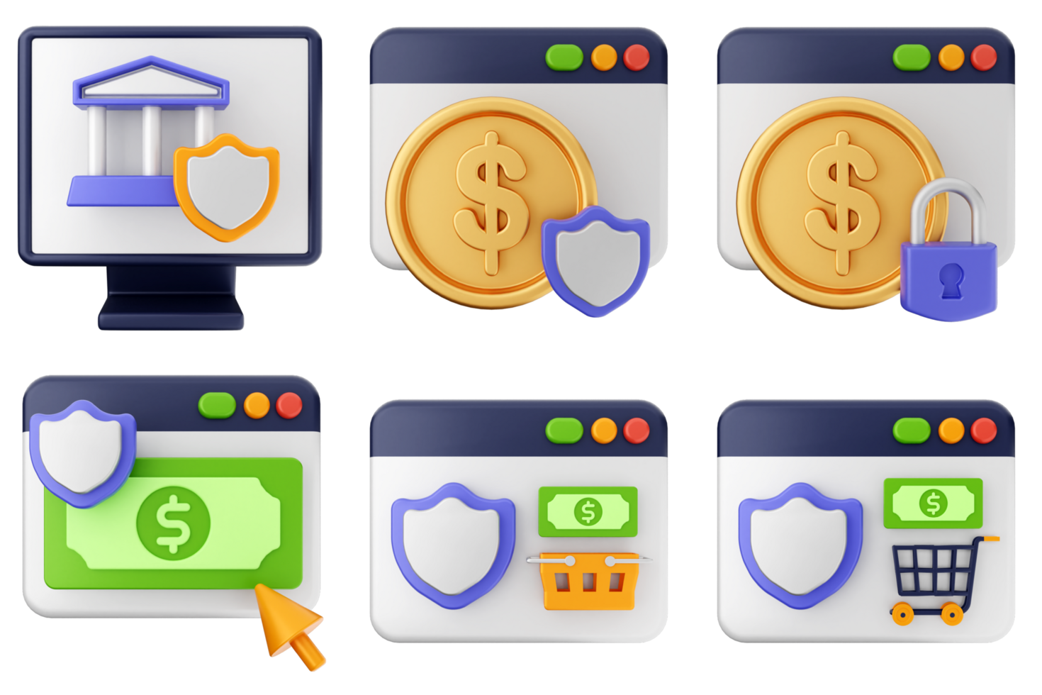 A set of icons depicting various types of security png