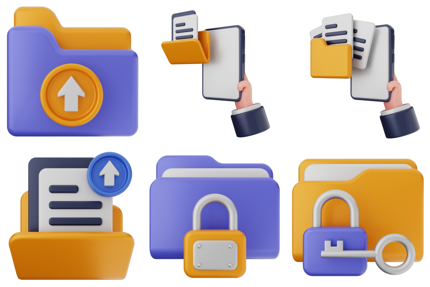 Various icons of folders and files png