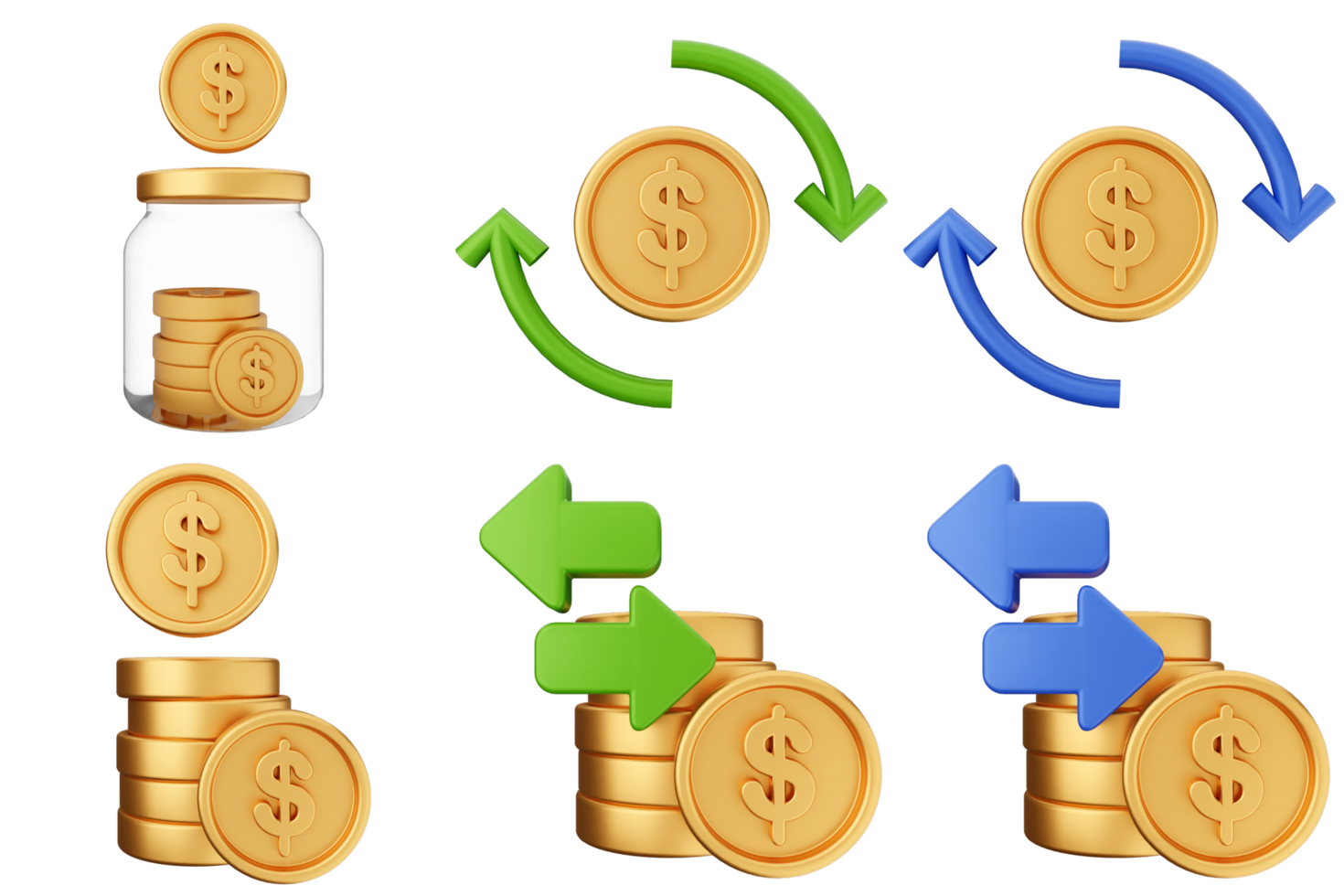 A jar with coins and arrows pointing to the left png