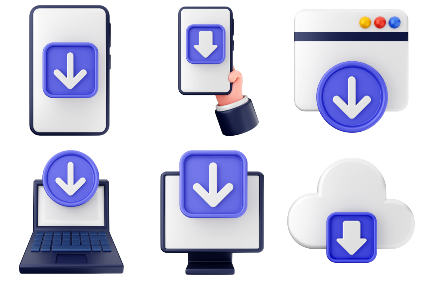 A set of icons showing different types of devices png