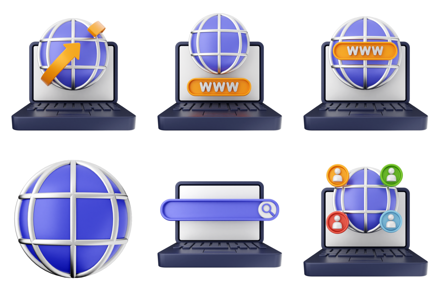 Internet icon set illustration png