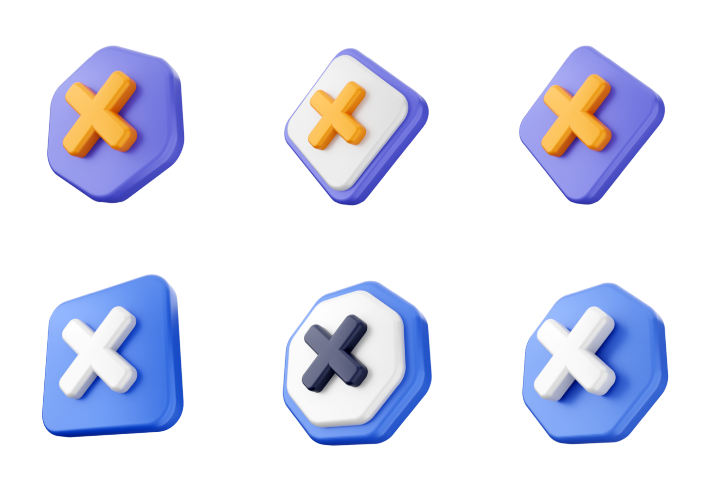 A set of four different colored buttons png