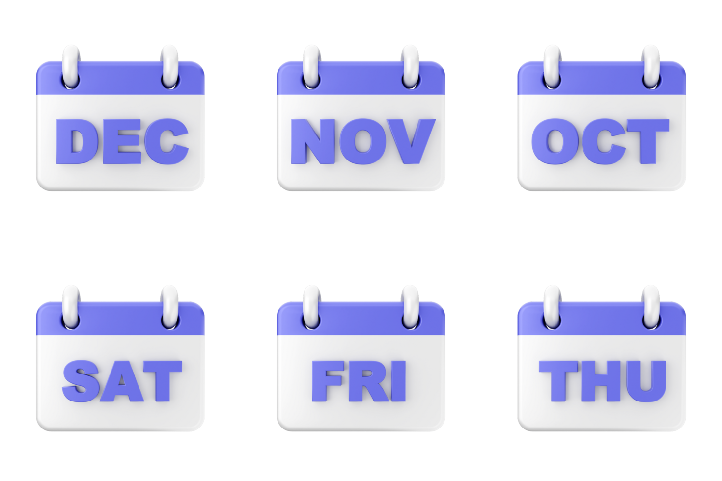 Calendar icons for the month of october png