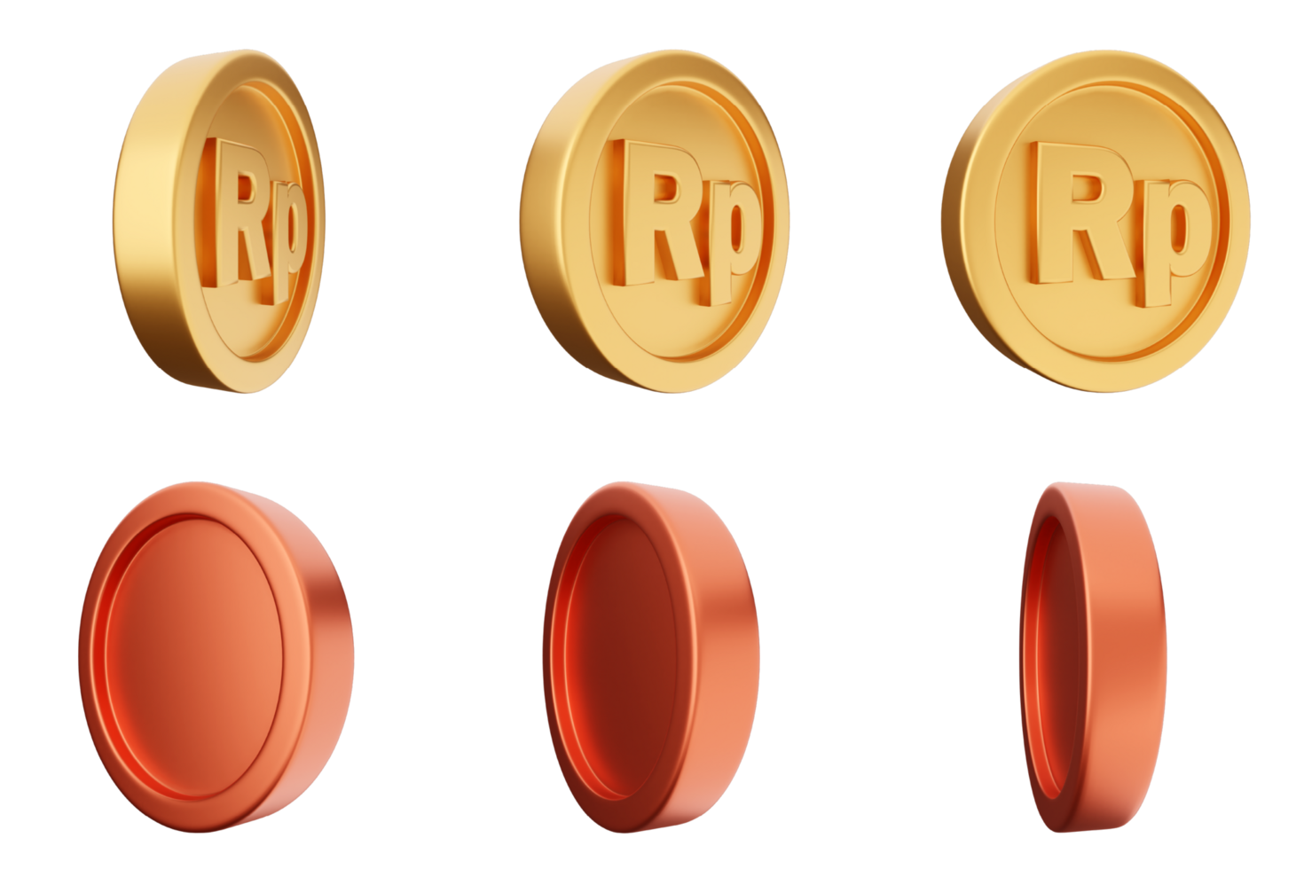 Four different types of coins with the word rp on them png