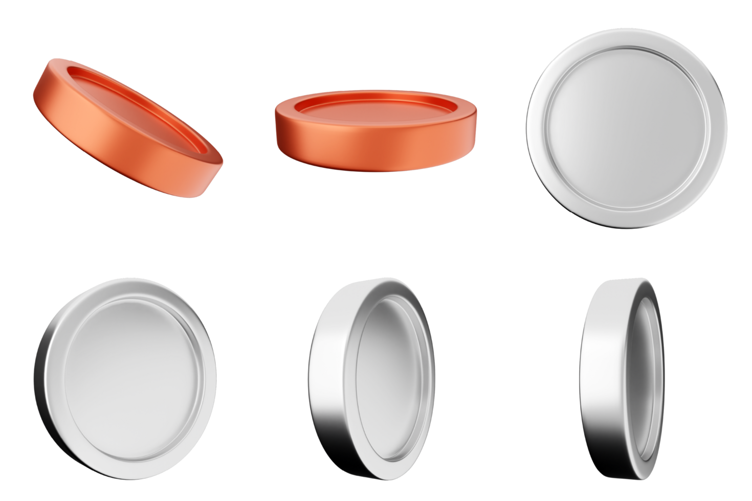 A set of four different colored lids png