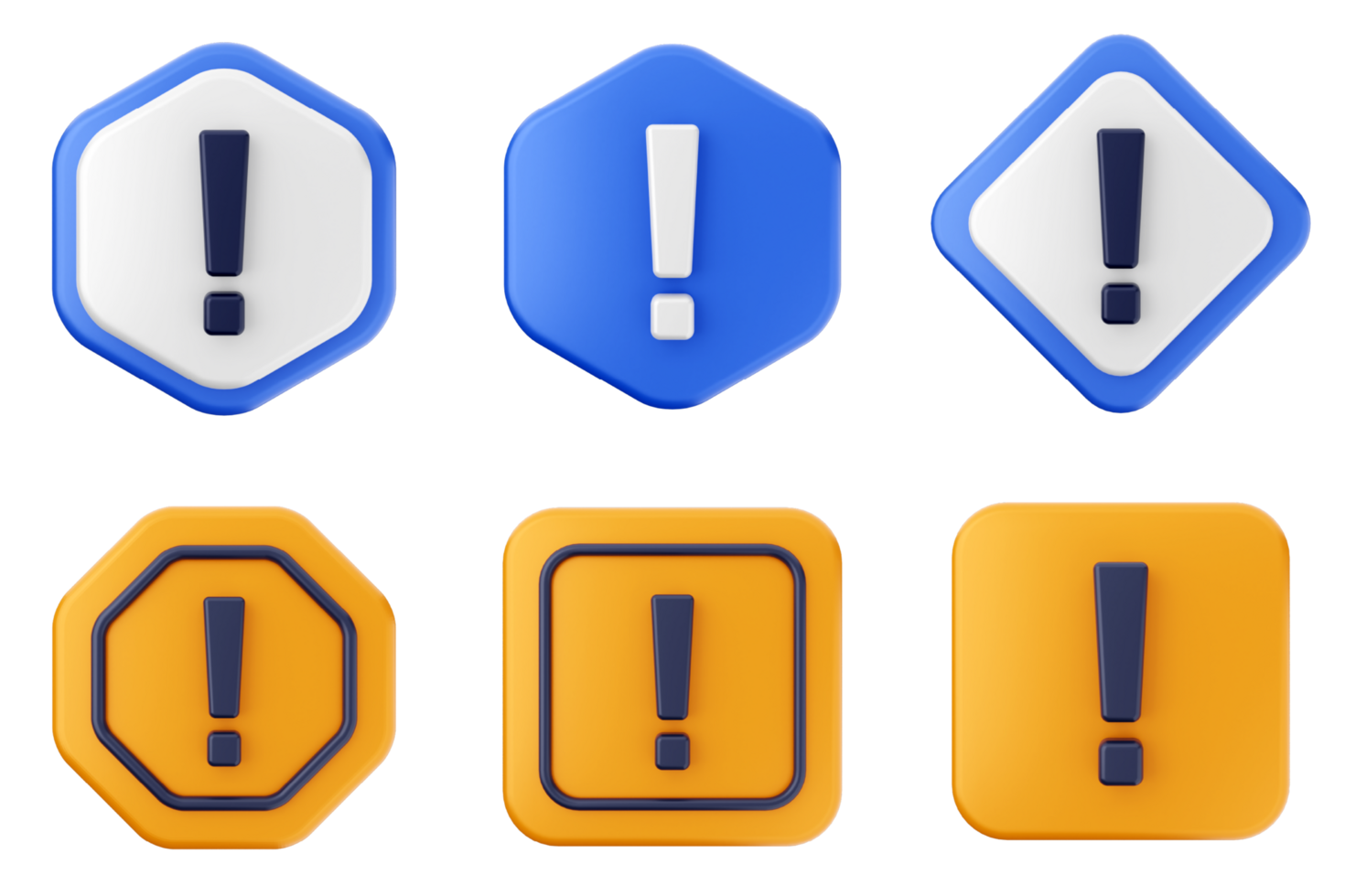 A set of four different types of warning signs png