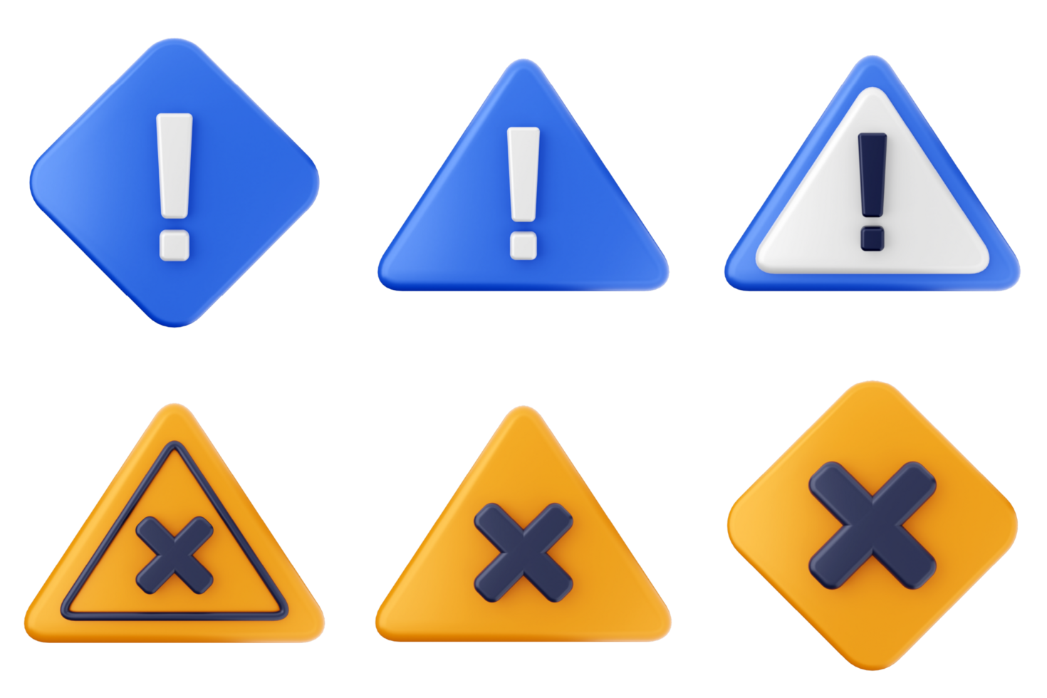 Warning triangle icon set png