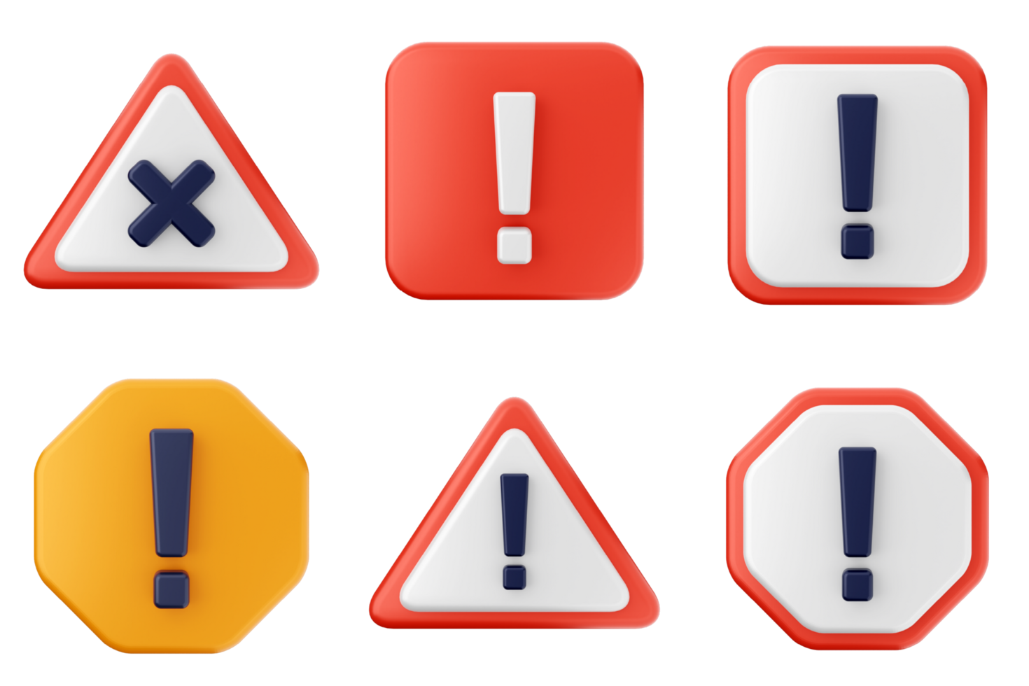 Warning sign icon set illustration png