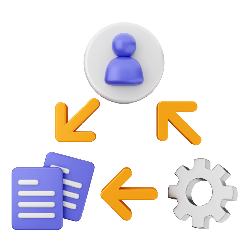 A person is holding a document and a gear is connected to it png