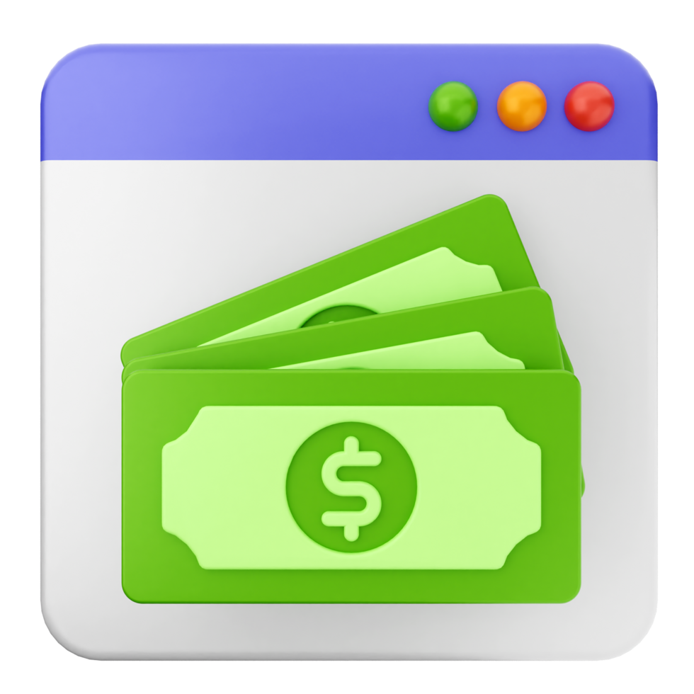Money app icon with green money png