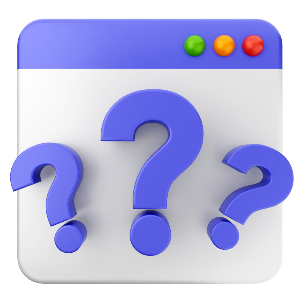 A question mark icon on a computer screen png