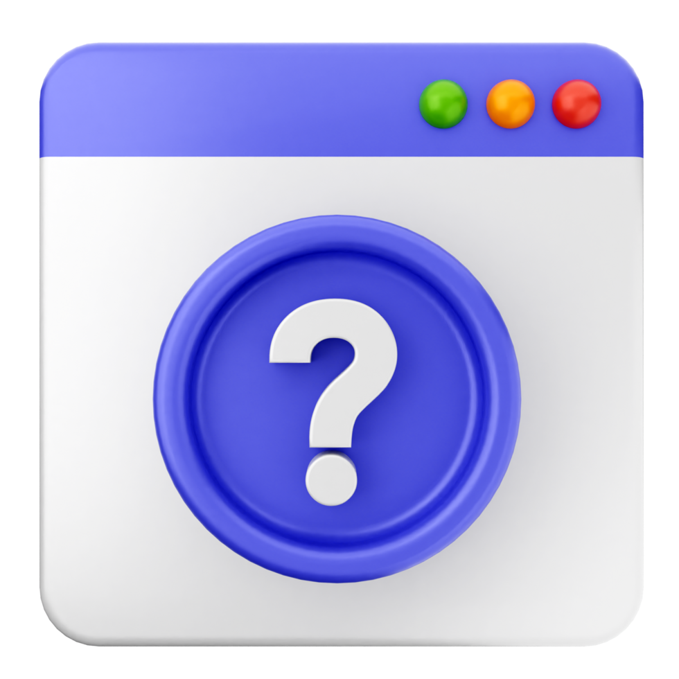 A question mark icon on a white button png