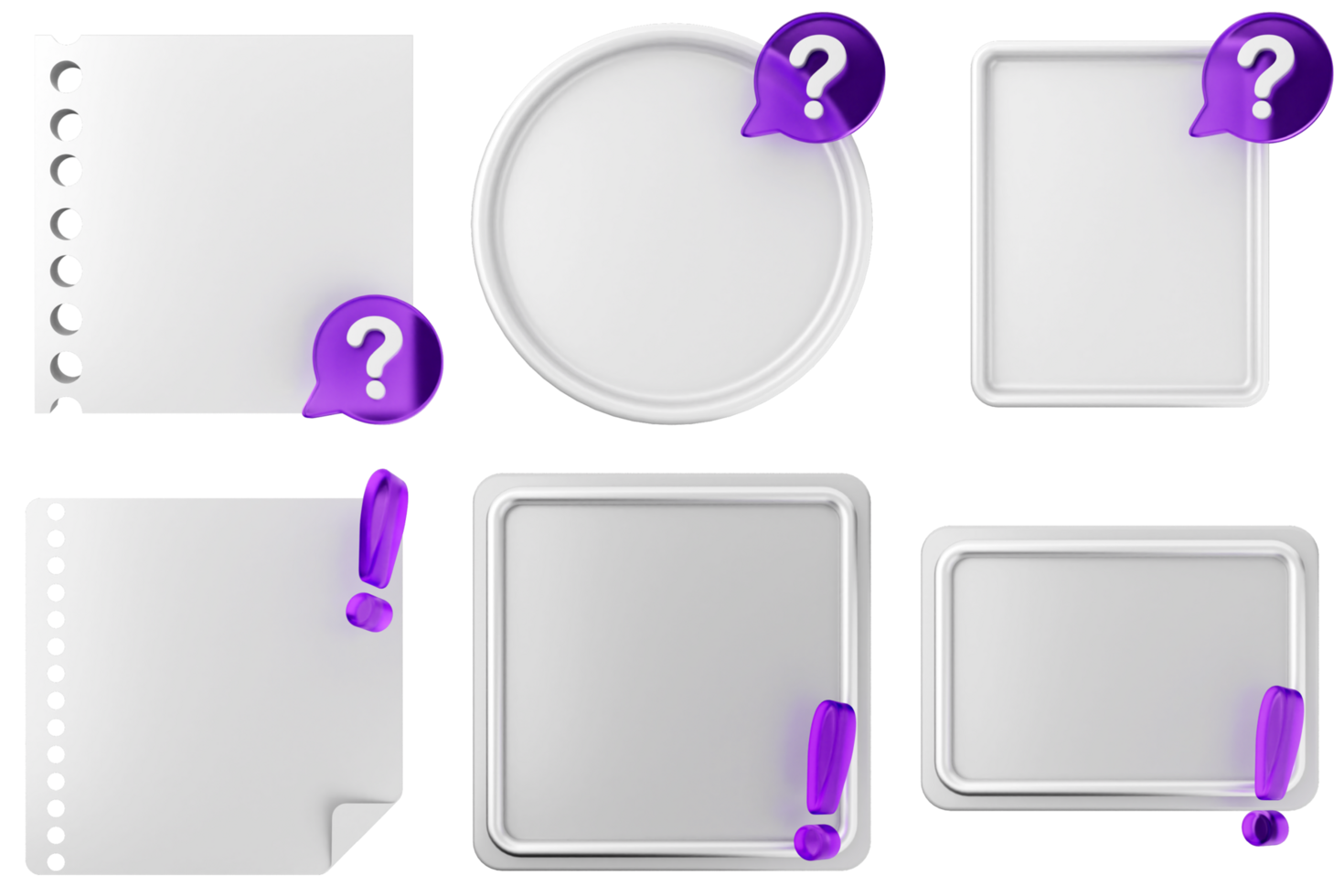 Blank paper with question marks and purple pen on black background png