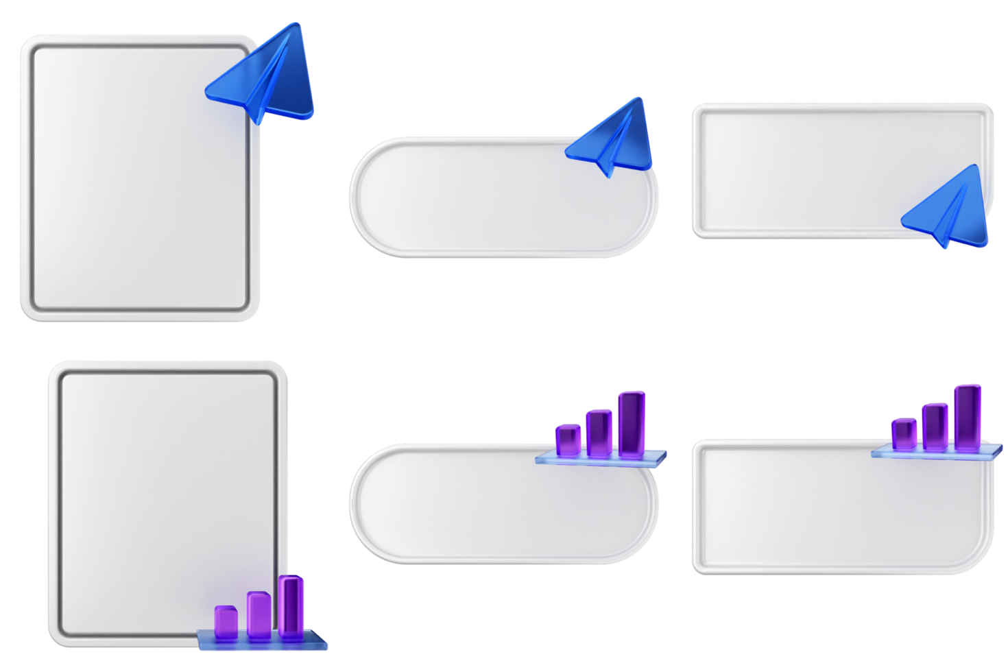 A set of four white paper boxes with arrows and a graph png