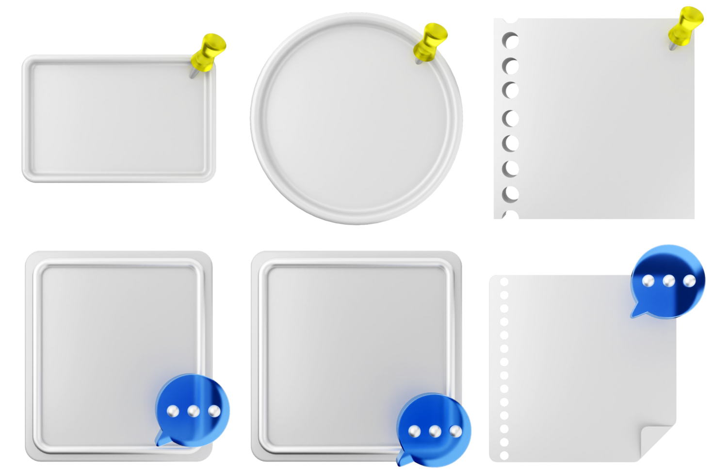 A set of blank paper and note pads png