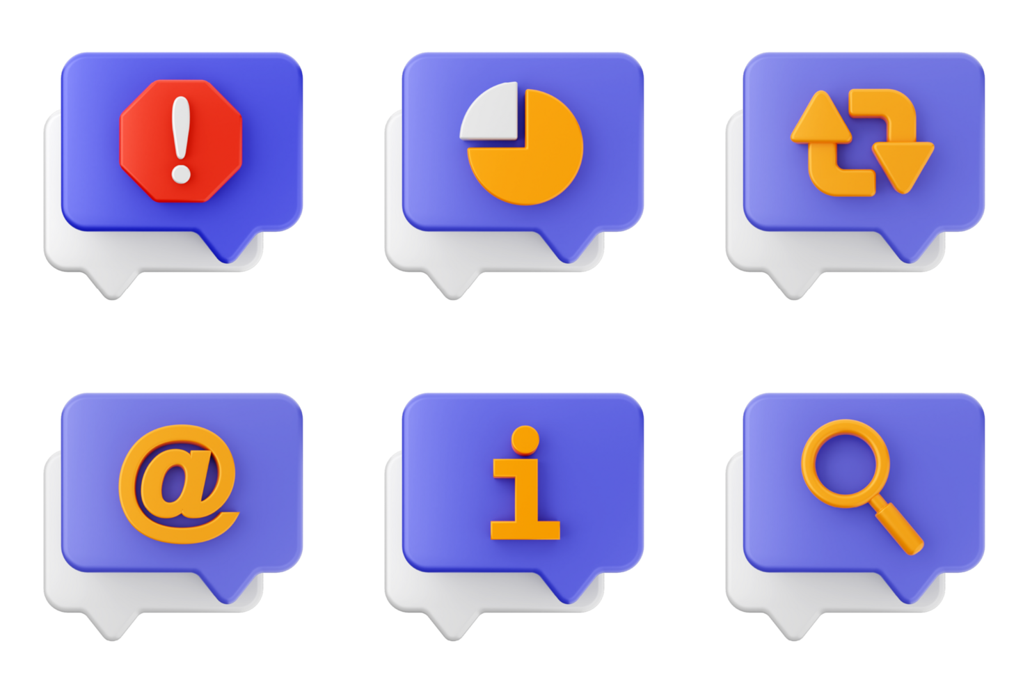 A set of chat bubbles with icons png
