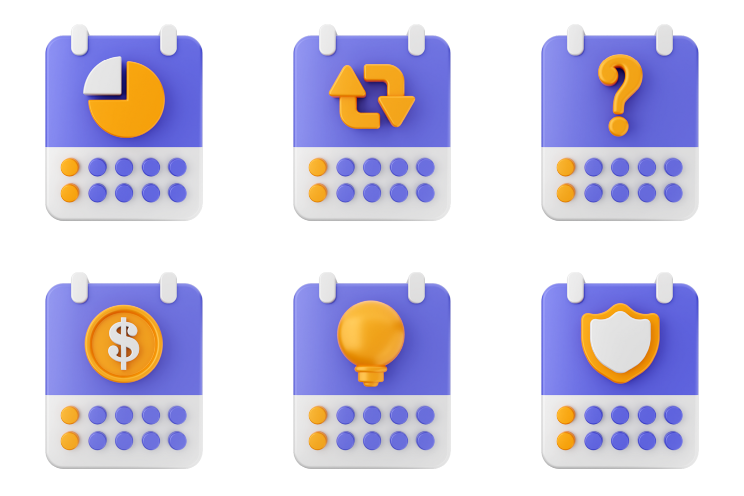 A set of icons for a calendar png