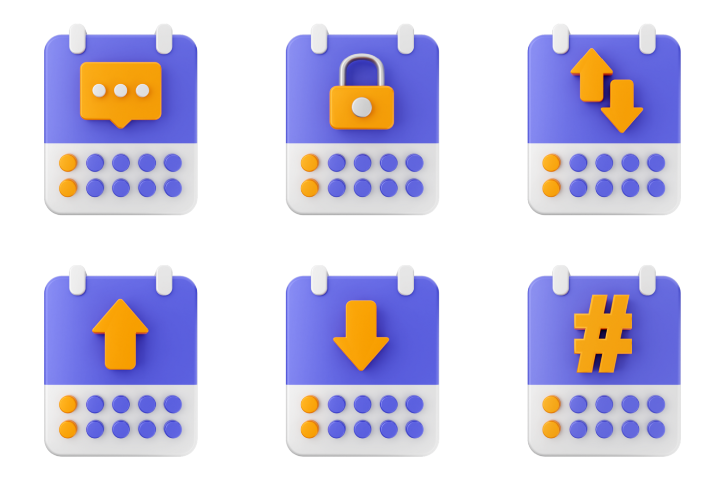 A set of icons for a calendar and calendar events png