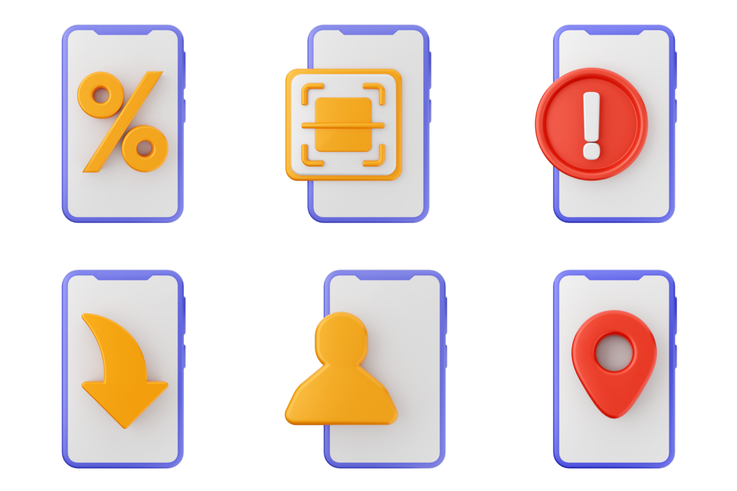 A set of icons for mobile phones png