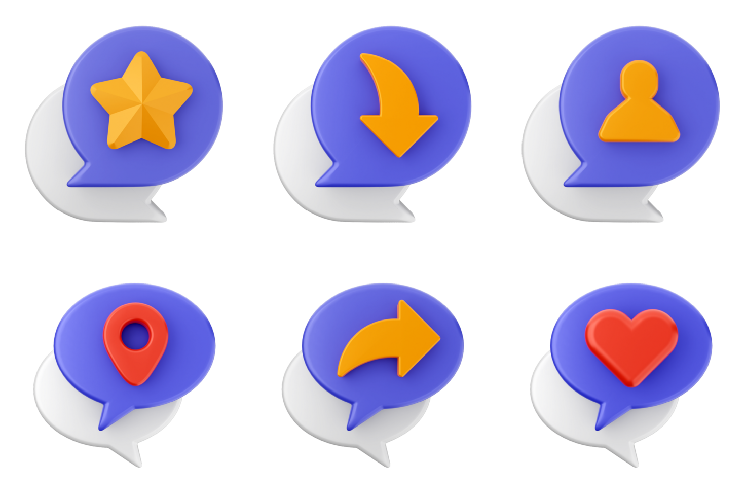 A set of different icons for chat and messaging png